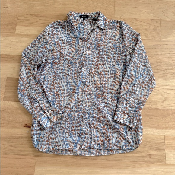 THEORY Printed Classic Menswear Shirt size Small - Picture 10 of 12